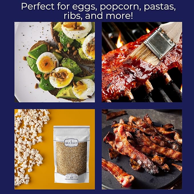 Bacon Seasoning Alderwood Smoked Sea Salt, Bacon Infused Cooking and Finishing Salt, 14 oz Bag.