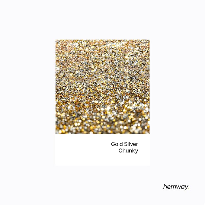 Hemway Premium Glitter Shaker - Gold Silver | 130g Chunky Metallic Flake Sequins for Resin & Epoxy Crafts | Craft Supplies for Tumblers, Festival, Art