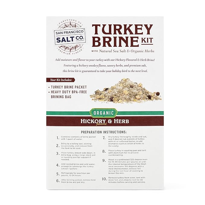Organic Turkey Brine Kit - 13 oz. Hickory & Herb with Brine Bag by San Francisco Salt Company