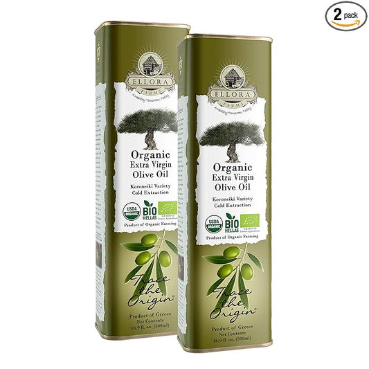 Ellora Farms, Organic Extra Virgin Olive Oil, Cold Press, Traceable Single Origin, Kosher, High