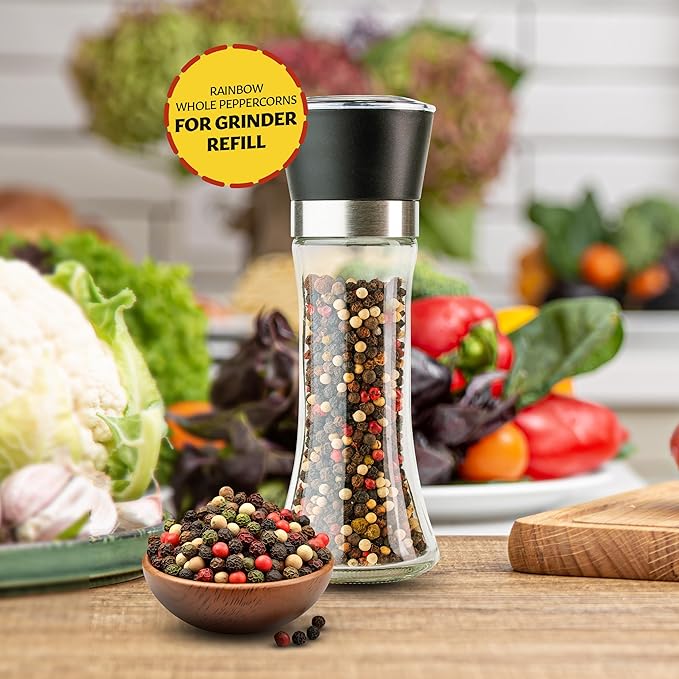 Eastanbul Rainbow Peppercorns for Grinder Refill, 4.9oz, Peppercorns Whole Rainbow White, Green, Pink, Black Pepper for Grinder Refills, Medley, Mixed, Assorted Pepper, Natural, Vegan, Non-GMO