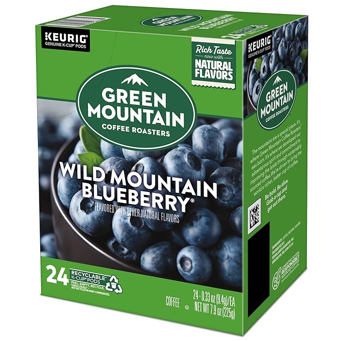 Green Mountain Coffee Roasters Wild Mountain Blueberry Keurig Single-Serve K-Cup pods, Light Roast Coffee, 96 Count