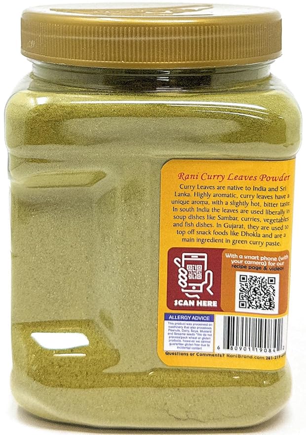 Rani Curry Leaves Powder (Kari Neem Patha) Indian Spice 12.3oz (350g) PET Jar ~ All Natural | Vegan | Gluten Friendly | NON-GMO | Indian Origin