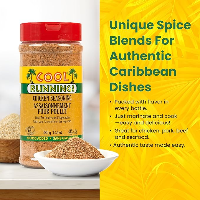 Cool Runnings Chicken Seasoning 380g ??Bold and Savory Blend for Marinating, Roasting, Grilling, and Frying Chicken, Perfect for BBQ and Oven-Baked Dishes