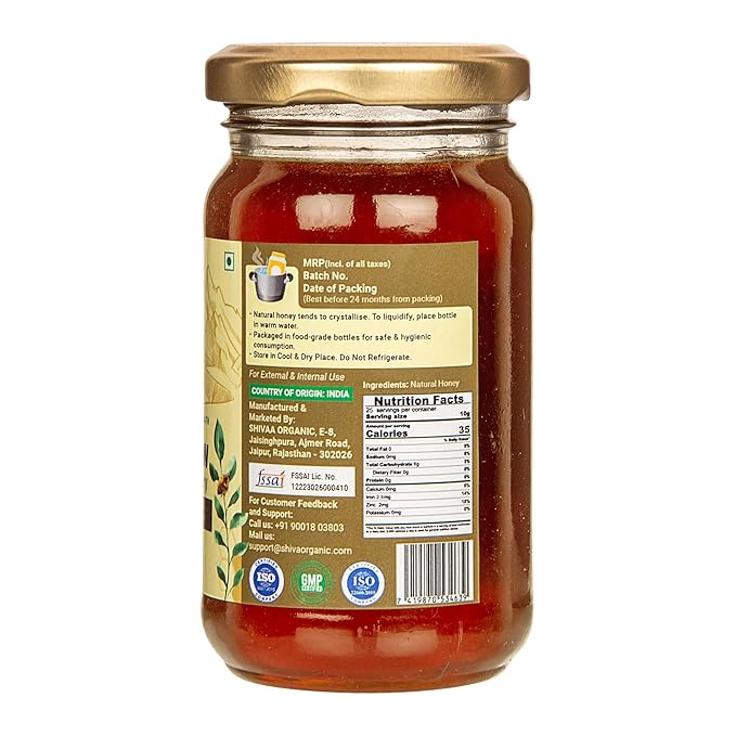 Shiva Organic Dew Honey 250g - High Altitude Himalayan Pure Honey