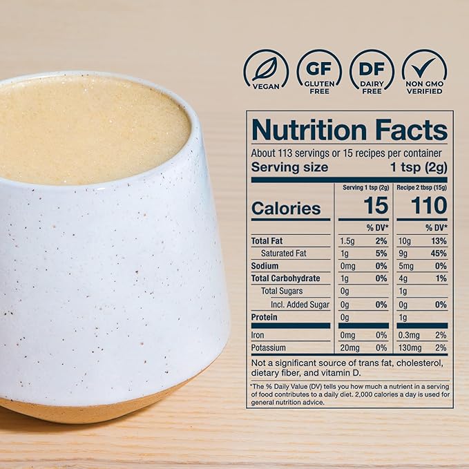 Laird Superfood Non-Dairy Reduced Sugar Superfood Coconut Powder Coffee Creamer, Keto, No Sugar Added, Gluten Free, Non-GMO, Vegan, 16 oz. Bag, Pack of 1