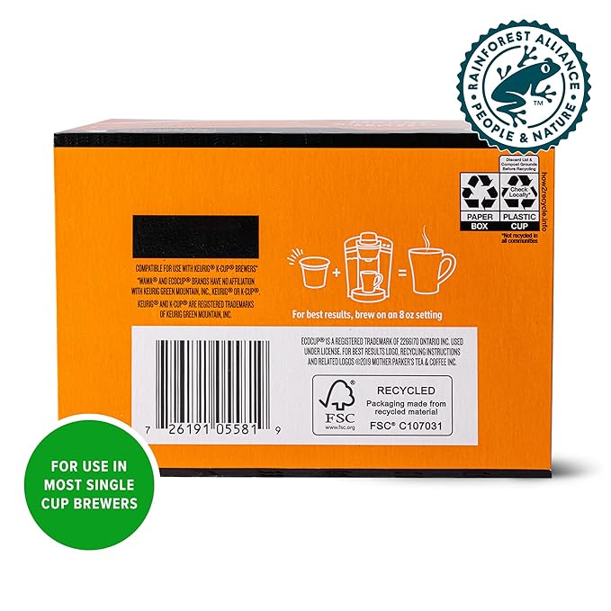 Wawa Mild Roast Single Cup Decaf Coffee Pods, 72 Pods, 6 Boxes, Regular Smooth & Balanced Classic Decaf Blend, Single Serve, 100% More Responsibly Sourced from Rainforest Alliance Certified Farms