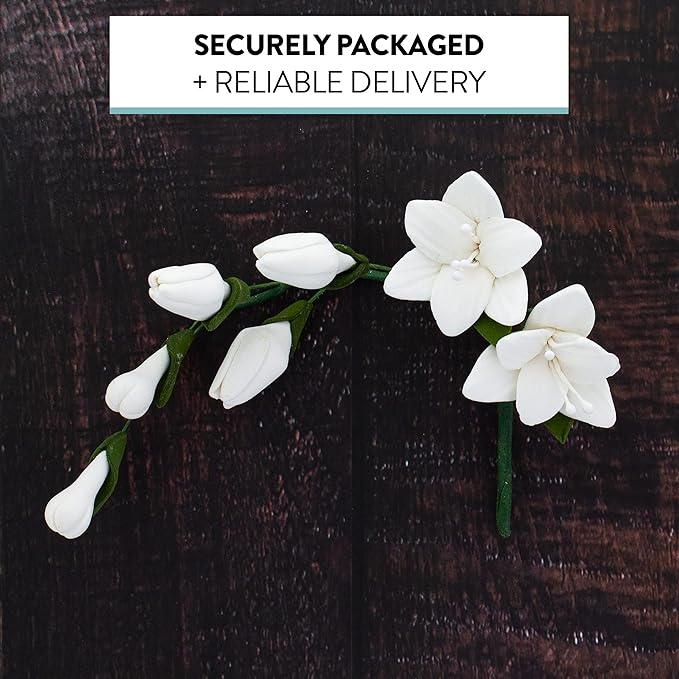 Global Sugar Art Freesia Sugar Cake Flowers Filler Spray, White, 3 Count by Chef Alan Tetreault