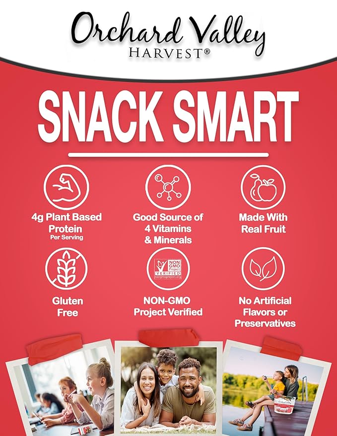 Orchard Valley Harvest Heart Healthy Blend, 1 Ounce Bags (Pack of 15), Almonds, Cranberries, Walnuts, and Chickpeas, Gluten Free, Non-GMO, No Artificial Ingredients, Healthy Snacks for Adults