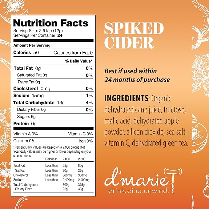 Frozen Cocktail Drink Mix - Makes 10 Spiked Cider Slushies - Drink Powder Pouches for Alcohol - All Natural Low Sugar Mixer, No Blender Needed