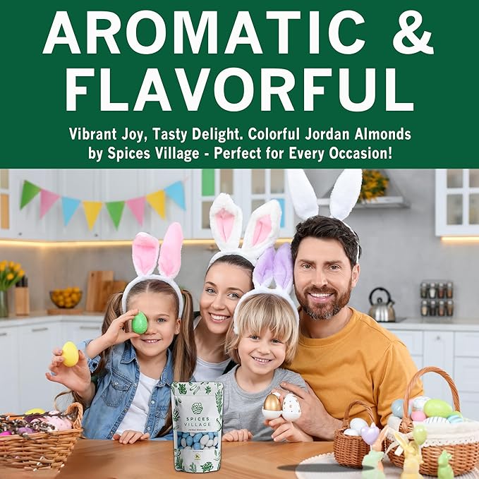 Spices Village Jordan Almonds, Blue and White, Crunchy Candy Coated Almonds, 32 oz, Perfect for Weddings, Baby Showers, Parties, Favors, and Gifting, Kosher Certified