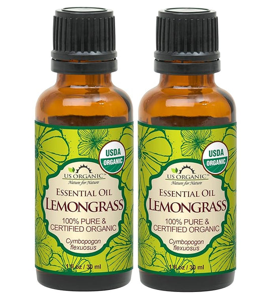 US Organic 100% Pure Lemongrass Essential Oil, USDA Certified Organic, Extracted by Steam
