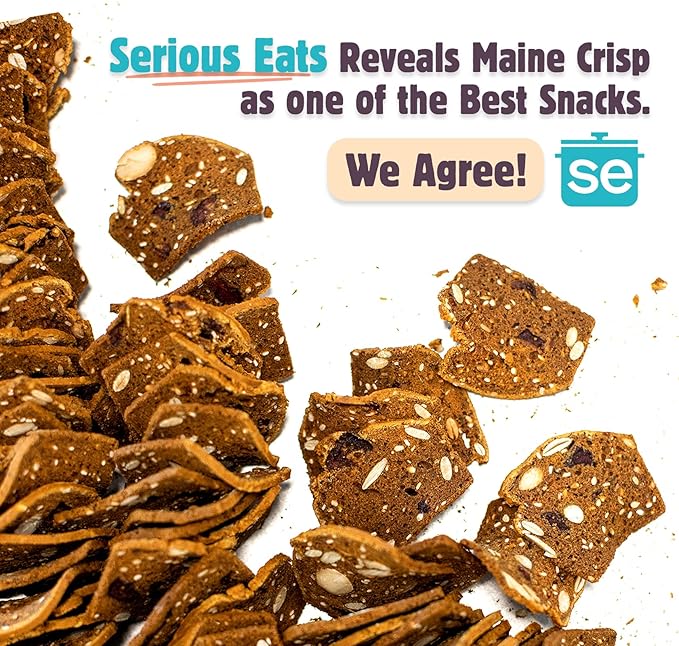 Maine Crisp Olive & Za'atar Crisps, 4 Pack, Gluten Free Crackers - Snack Crackers, Grain Free, Non-GMO - Sweet & Savory Flavor, For Cheese Boards, Salad Toppings & Jams