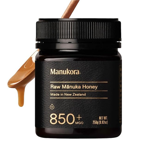 Manukora Raw Manuka Honey, MGO 850+ from New Zealand, Non-GMO, Monofloral, Traceable from Hive to Hand, Daily Digestive & Immune Support - 250g (8.82 Oz)