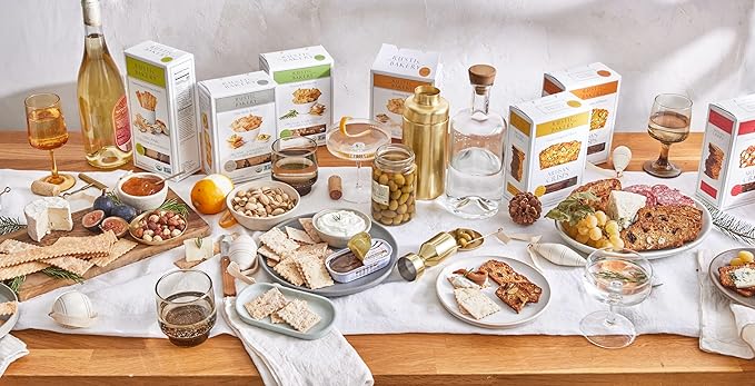 Rustic Bakery Handmade Sourdough Flatbread - Olive Oil & Sel Gris - Sea Salt Charcuterie Crackers - Artisan Crackers for Cheese Platter or Snacking - Made in California - Pack of 4, 6 Oz Trays