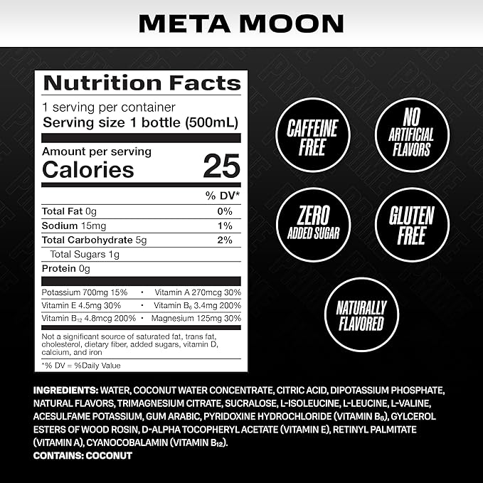 PRIME Hydration META MOON | Sports Drinks | Electrolyte Enhanced for Ultimate Hydration | 250mg