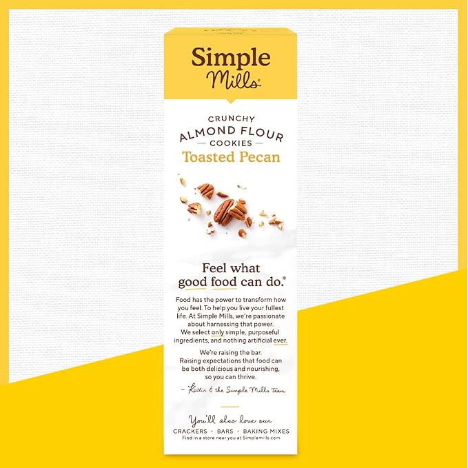 Simple Mills Almond Flour Crunchy Cookies, Toasted Pecan - Gluten Free, Vegan, Healthy Snacks, Made with Organic Coconut Oil, 5.5 Ounce (Pack of 1)