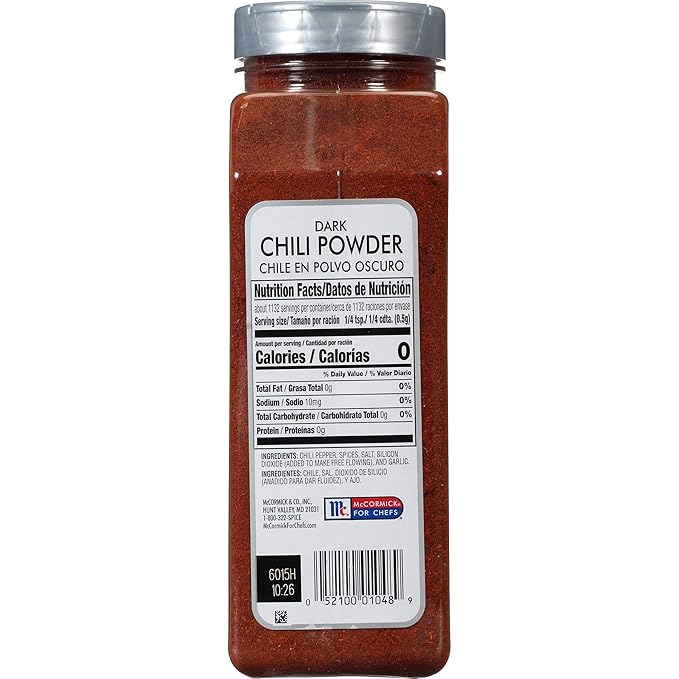 McCormick Culinary Dark Chili Powder, 20 oz - One 20 Ounce Container or Dark Chili Powder, Enhances Nachos, Tacos, Enchiladas and Dark Chocolate