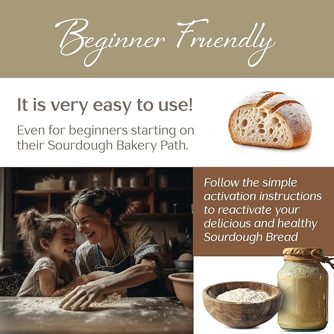 Shes Rooted Home Sourdough Starter Culture | Artisan Style Live Active Starter For Baking Sourdough Bread | Perfect for Pizza, Pancakes, Focaccia | Non-GMO Organic Sourdough Starter