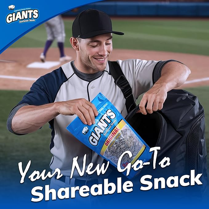 GIANTS Original Sunflower Seeds - Sunflower Seeds to Eat, Sunflower Seeds Bulk, Lightly Salted for Eating, Shelled, 8g Protein Per Serving - 12 oz Bag