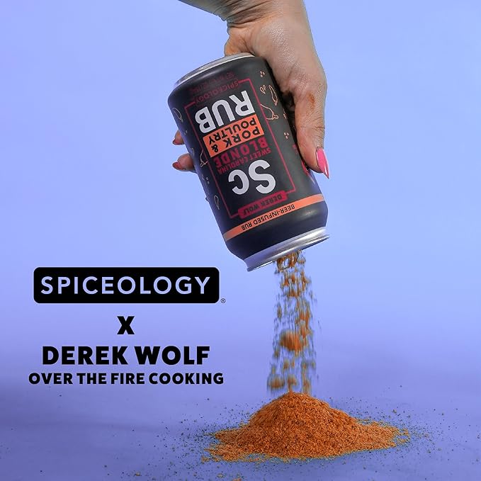 Spiceology & Derek Wolf - Sweet Carolina Blonde - Beer-Infused Barbecue Rubs, Spices and Seasonings - Use On: Pork, Chicken, Seafood, Pasta, Rice, Marinades, or Dressings - 6.5 oz Can with Resealable Lid