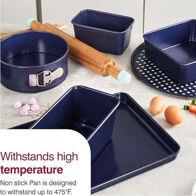Zyliss E980191 Non-Stick Baking Tray | Carbon Steel | Dark Blue | Baking Tin/Bakeware/Roasting | Dishwasher Safe | 5 Year Guarantee