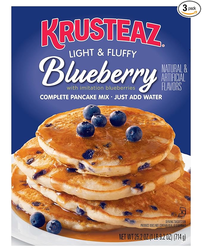 Krusteaz Light & Fluffy Complete Pancake Mix, Blueberry 25.2 Ounce (Pack of 3)