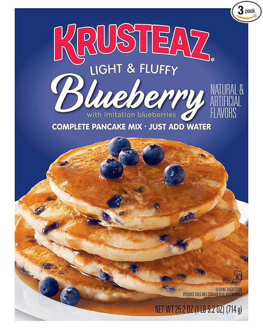 Krusteaz Light & Fluffy Complete Pancake Mix, Blueberry 25.2 Ounce (Pack of 3)