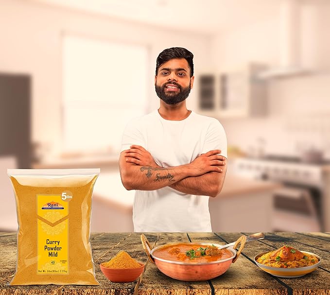 Rani Curry Powder Mild (10-Spice Authentic Indian Blend) 80oz (5lbs) 2.27kg Bulk ~ All Natural | Salt-Free | NO Chili or Peppers | Vegan | No Colors | Gluten Friendly | NON-GMO | Indian Origin