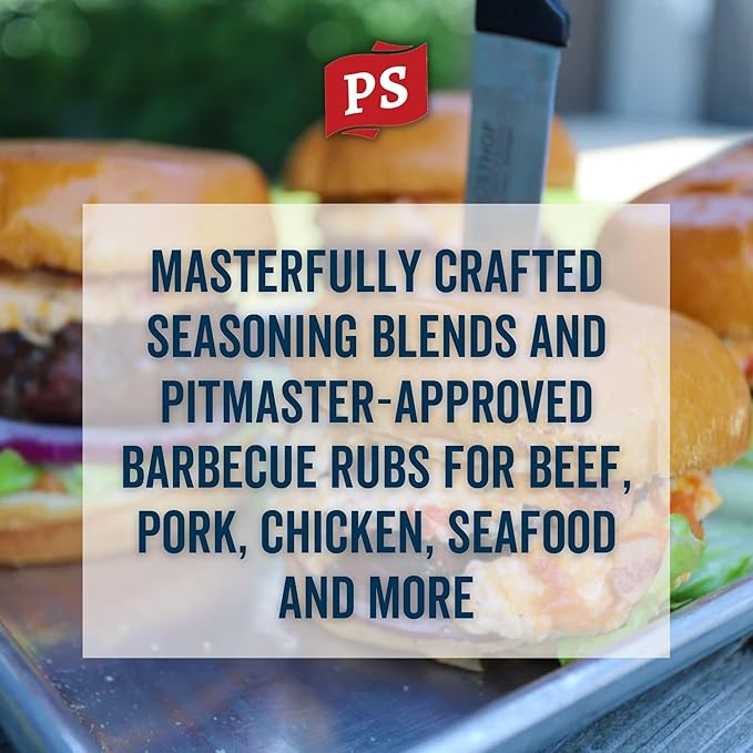 PS Seasoning The BBQ General - SPG Seasoning, All-Purpose BBQ Seasoning and Rubs for Smoking and Grilling - Classic SPG Spice Blend and Multi-Purpose Dry Rub for Steaks, Pork, Chicken, Beef Brisket