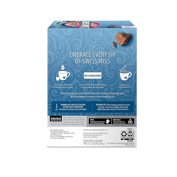 Swiss Miss Sensible Sweets Light Hot Cocoa, Keurig Single-Serve Hot Chocolate K-Cup Pods, 96 Count