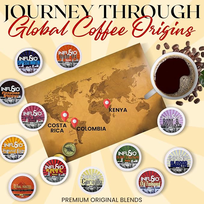 InfuSio Coffee Pods 96 Count Fratello Hazelnut Liqueur Flavored Medium Roast Single serve Coffee pods for Keurig K Cups Brewers - InfuSio Premium Roasted Keurig 2.0 Compatible