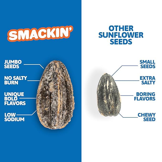 SMACKIN' Sunflower Seeds, Roasted Jumbo Small-Batch, American Made - Maple Brown Sugar. 1.5oz bags (36 Pack)