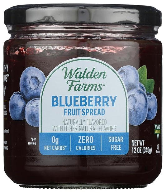 Walden Farms Blueberry Fruit Spread – Zero Calorie, Low Carb, Keto-Friendly, Vegan, Sugar-Free
