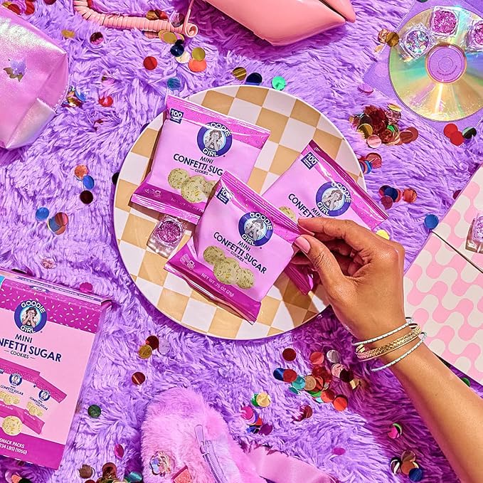 Goodie Girl Mini Confetti Sugar Cookies – Peanut Free, Gluten Free, No Artificial Ingredients – 100 Calorie Snack Packs – 24 Individual Packs
