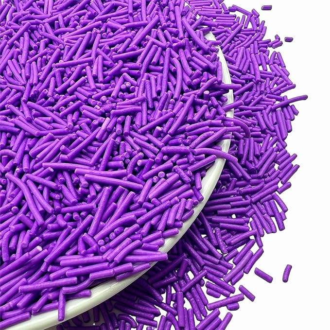 SE Si&Moos Purple Jimmies Sprinkles Purple Sprinkles for Cake Decorating Edible Crunchy Jimmies for Topping Ice Cream, Cookies, Cakes, Cupcakes, Dessert Decorating 3 OZ