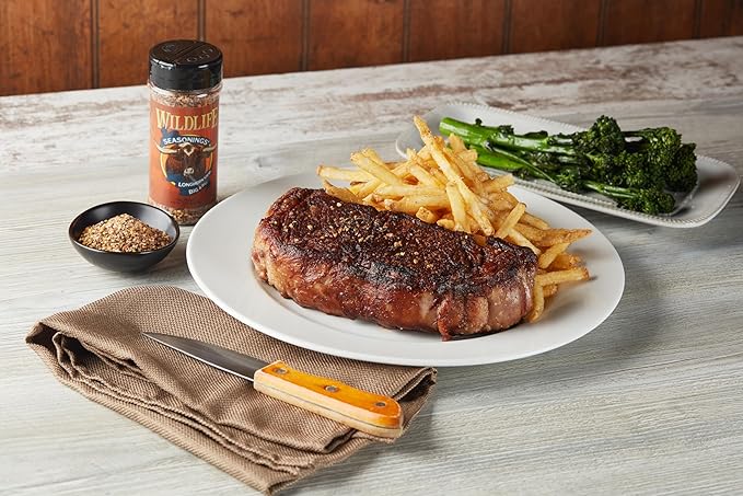Wildlife Seasonings Longhorn Steak ??Big & Bold Flavor for Beef, Pork, Chicken, and Vegetables for a Savory Finish | Steak Marinade & Dry Rub Seasoning for Grilling | 6.0 oz Bottle