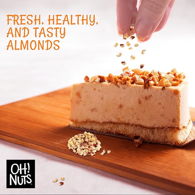 Oh! Nuts Almonds Natural Diced - Raw - 100% Natural - 2 lb - High-Protein Diced Almonds - Packed in New York Zip-Seal Bag for Exceptional Freshness