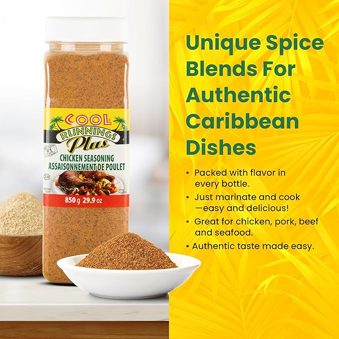 Cool Runnings Chicken Seasoning 850g ??Bold and Savory Blend for Marinating, Roasting, Grilling, and Frying Chicken, Perfect for BBQ and Oven-Baked Dishes