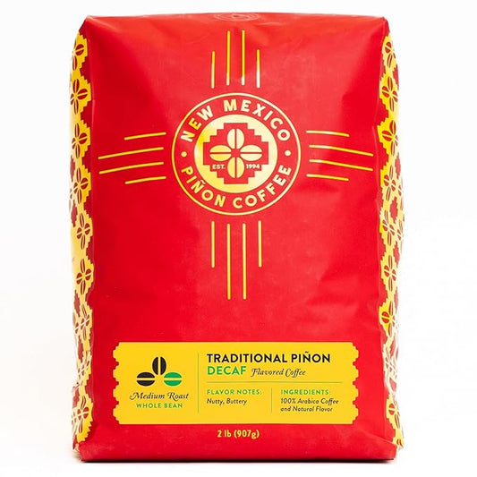 New Mexico Pi챰on Coffee Naturally Flavored Coffee (Traditional Pi챰on Whole Bean Decaf, 2 pound)