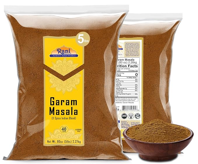 Rani Garam Masala Indian 11-Spice Blend 80oz (5lbs) 2.27kg Bulk ~ All Natural, Salt-Free | Vegan | No Colors | Gluten Friendly | NON-GMO | Kosher | Indian Origin