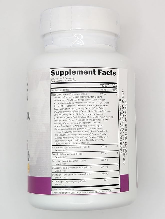 Clean Nutraceuticals Milk Thistle NAC Chanca Piedra Beet Root Artichoke Dandelion Root - Liver Cleanse Supplement Plus TUDCA Choline & Ginger - 2Pack