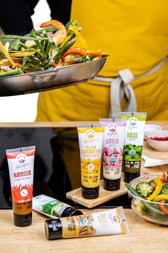 Aroma One Cilantro Puree Paste - Organic Herb Concentrate for Cooking, Seasoning & Sauces - Fresh Flavor Enhancer, Non-GMO, Gluten-Free, Vegan - Easy Squeeze Tube, Kitchen Must-Have - 80g (2-Pack)