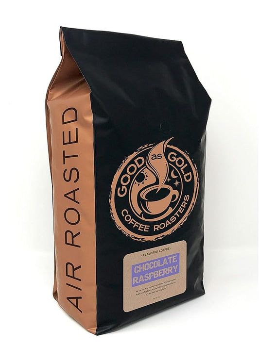 Good As Gold Coffee Roasters - Chocolate Raspberry Whole Bean Coffee, 5 Pound Bag
