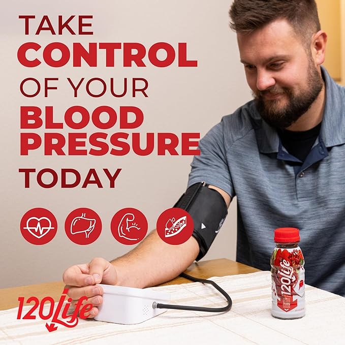 120/Life Blood Pressure Support, Beet Root Juice, Pomegranate Extract, Cranberry Juice, Tart Cherry, Hibiscus, and Magnesium (8 Fl Oz, Pack of 28) - Gluten-Free & Vegan