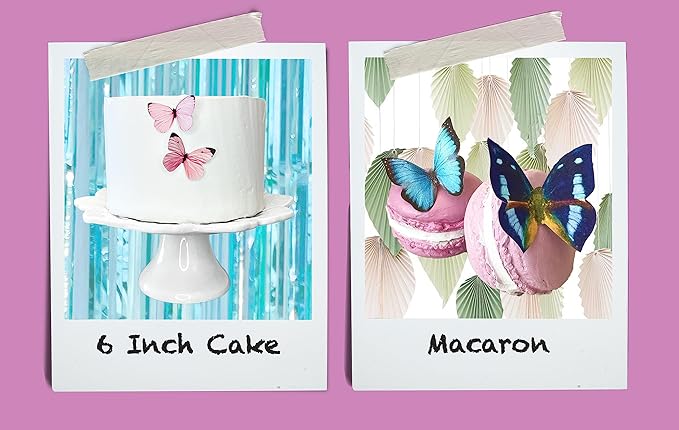 Sugar Robot Edible Butterflies for Cake Decorating- Pastel Butterfly Decorations- Assorted Size - Cake Toppers and Cupcake Toppers Made in the USA - Premium Crafted (Orange)