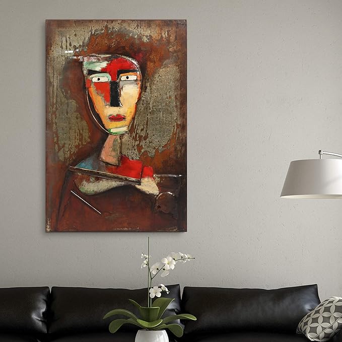 Empire Art Direct Homme III Mixed Media Iron Hand Painted Dimensional Wall Art, 48" x 32" x 2.2", Ready to Hang