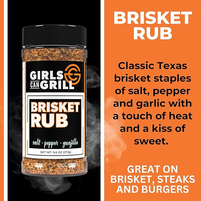 Girls Can Grill Brisket Rub | Award Winning Barbecue Seasoning for Brisket, Steak, Burgers, Beef | 9.6 oz