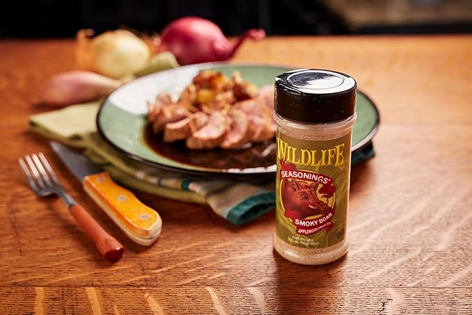 Wildlife Seasonings Smoky Boar Applewood Smoke Rub and Marinade - Sweet and Smoky Grill Seasoning for Pork, Chicken, and Ribs, Adds Rich Flavor with a Subtle Applewood Aroma
