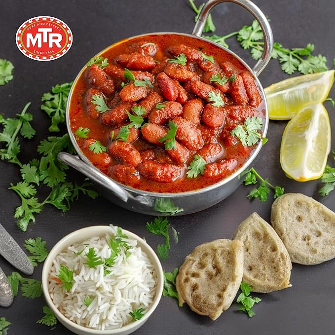 MTR - Minute Meals: Rajma Masala - Red Kidney Beans in Spiced Gravy - Authentic Indian Ready-to-Eat Meal - No Added Preservatives - A Quick Meal Suitable for Vegetarians, Ready in Minutes! (Pack of 6)